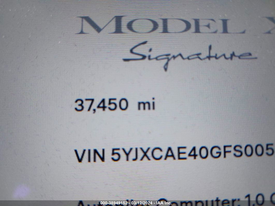 2016 Tesla Model X 60d/p100d/p90d Коричневый vin: 5YJXCAE40GFS00542