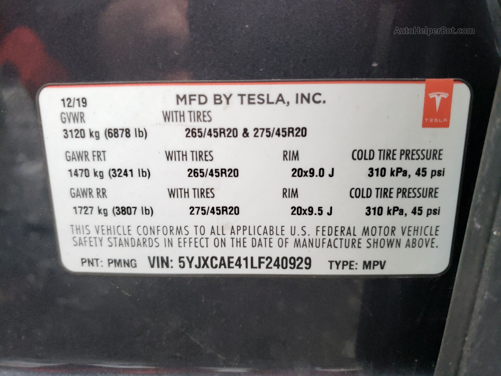 2020 Tesla Model X  Gray vin: 5YJXCAE41LF240929