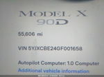 2016 Tesla Model X 60d/70d/75d/90d/p100d Silver vin: 5YJXCBE24GF001658