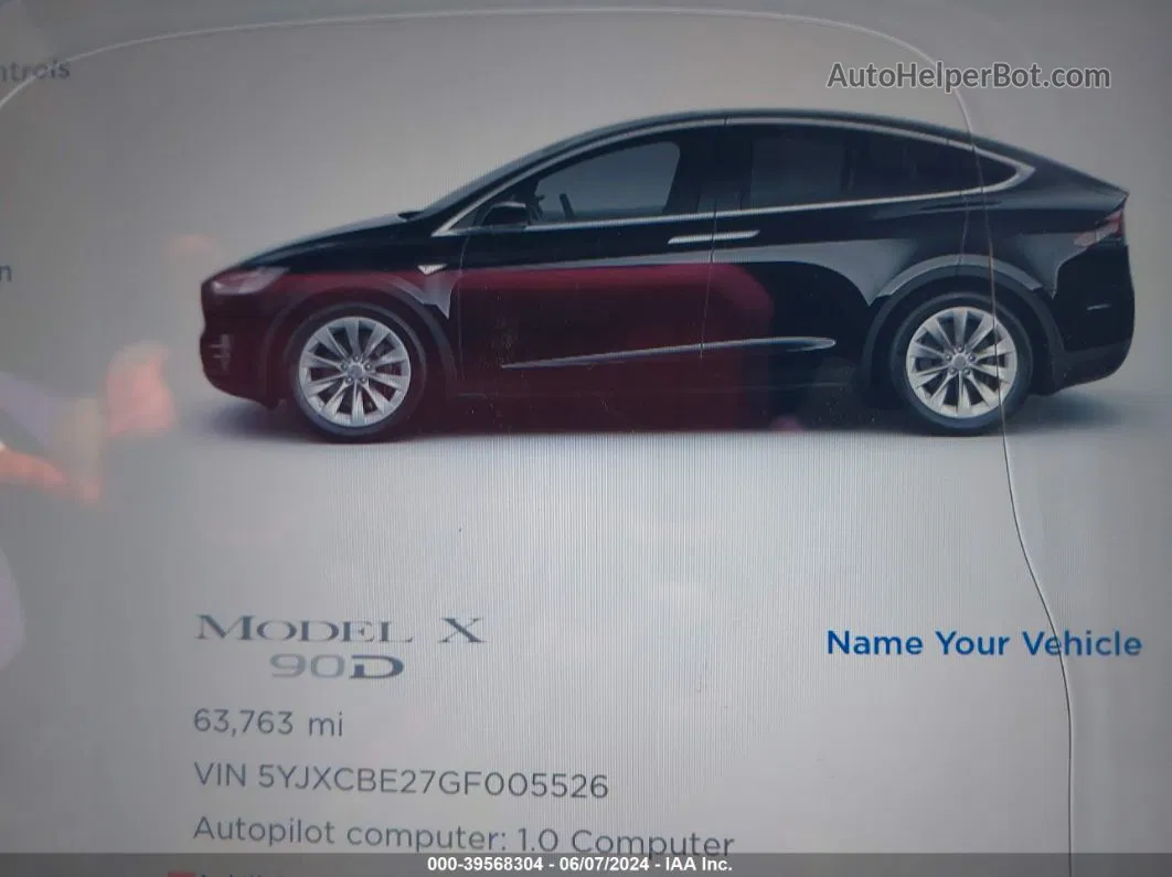 2016 Tesla Model X 60d/70d/75d/90d/p100d Черный vin: 5YJXCBE27GF005526