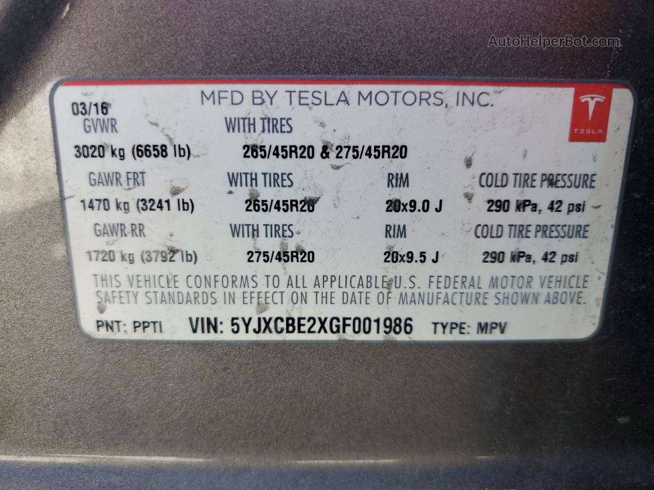 2016 Tesla Model X  Brown vin: 5YJXCBE2XGF001986