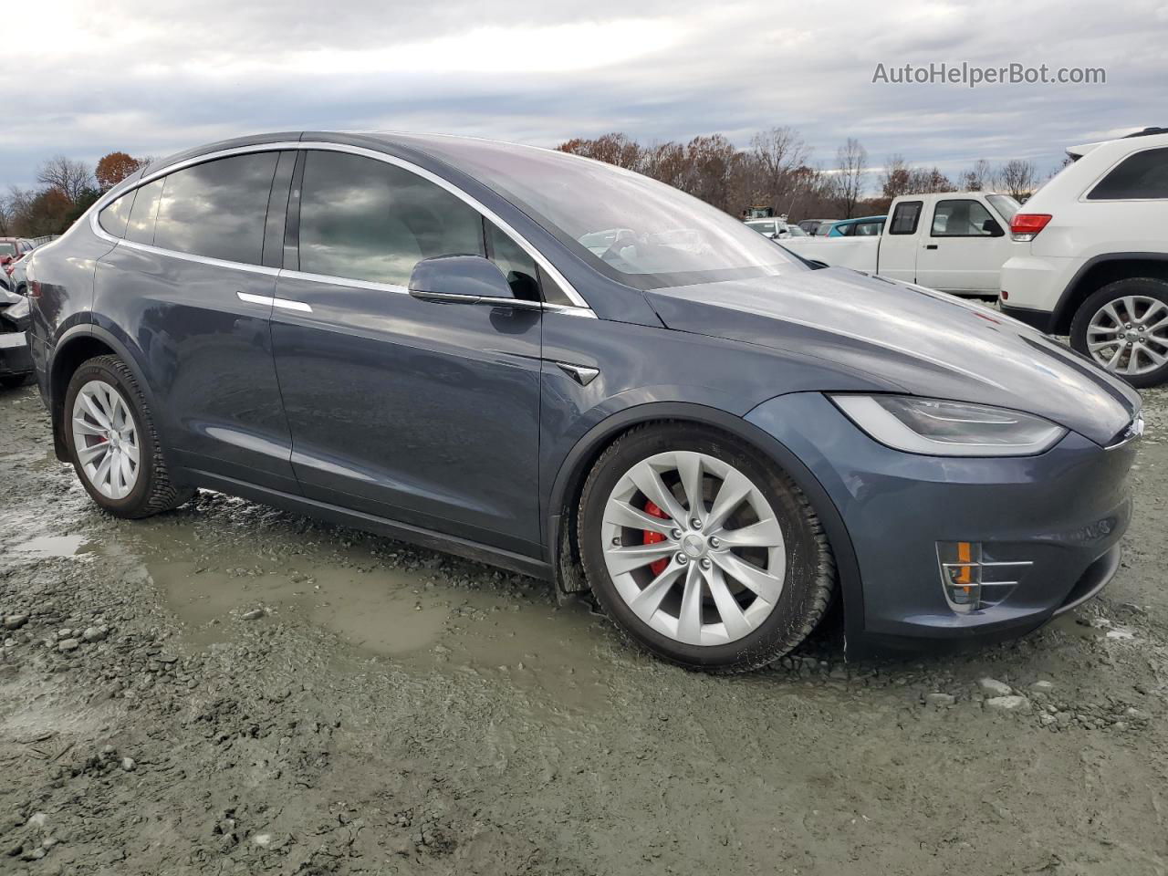 2020 Tesla Model X  Blue vin: 5YJXCBE45LF239496