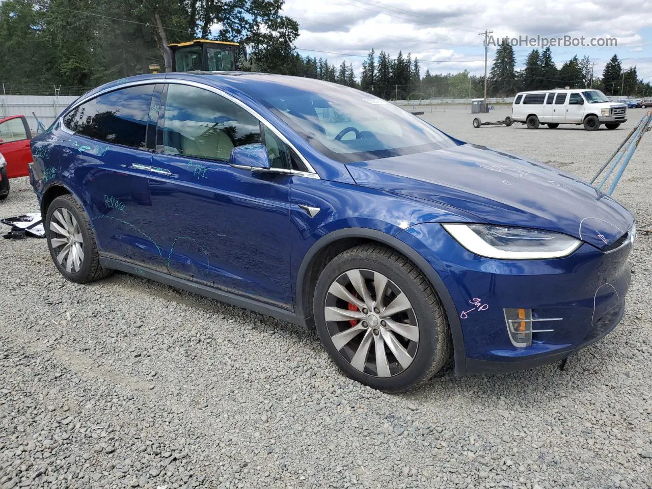 2020 Tesla Model X  Blue vin: 5YJXCBE45LF244391