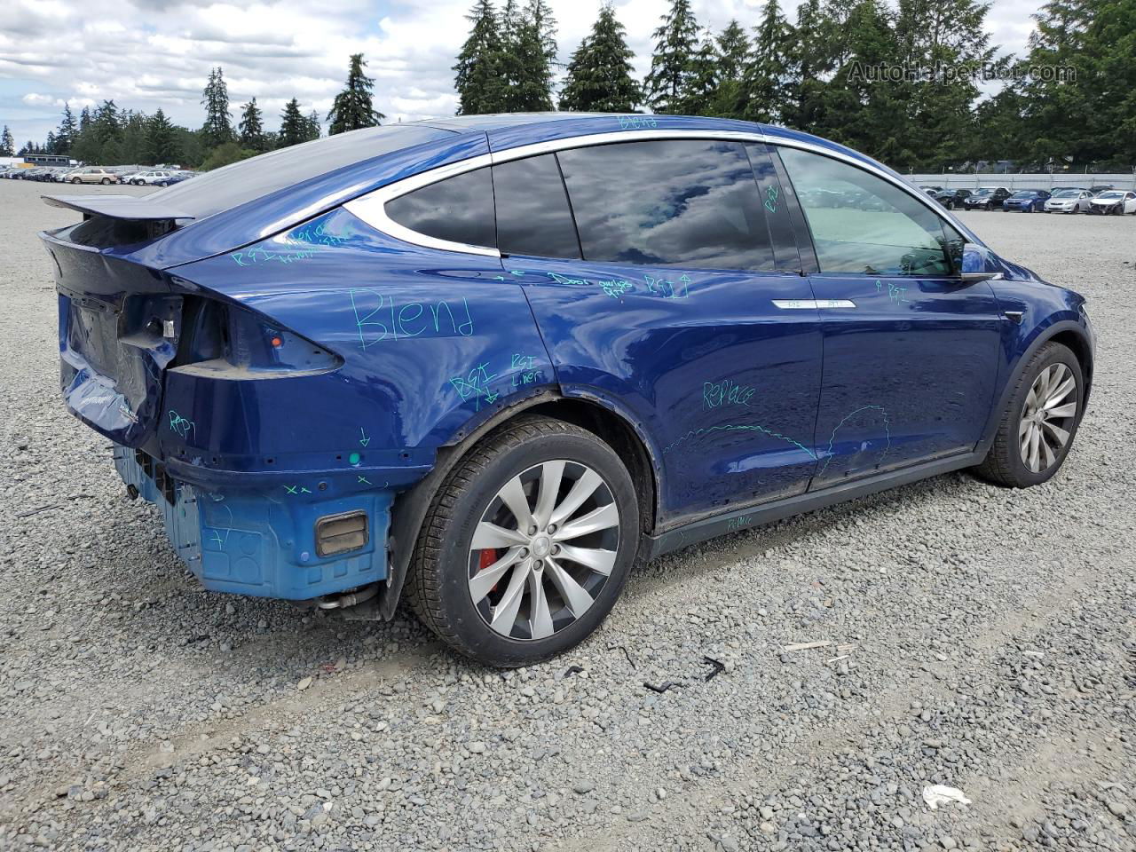 2020 Tesla Model X  Синий vin: 5YJXCBE45LF244391