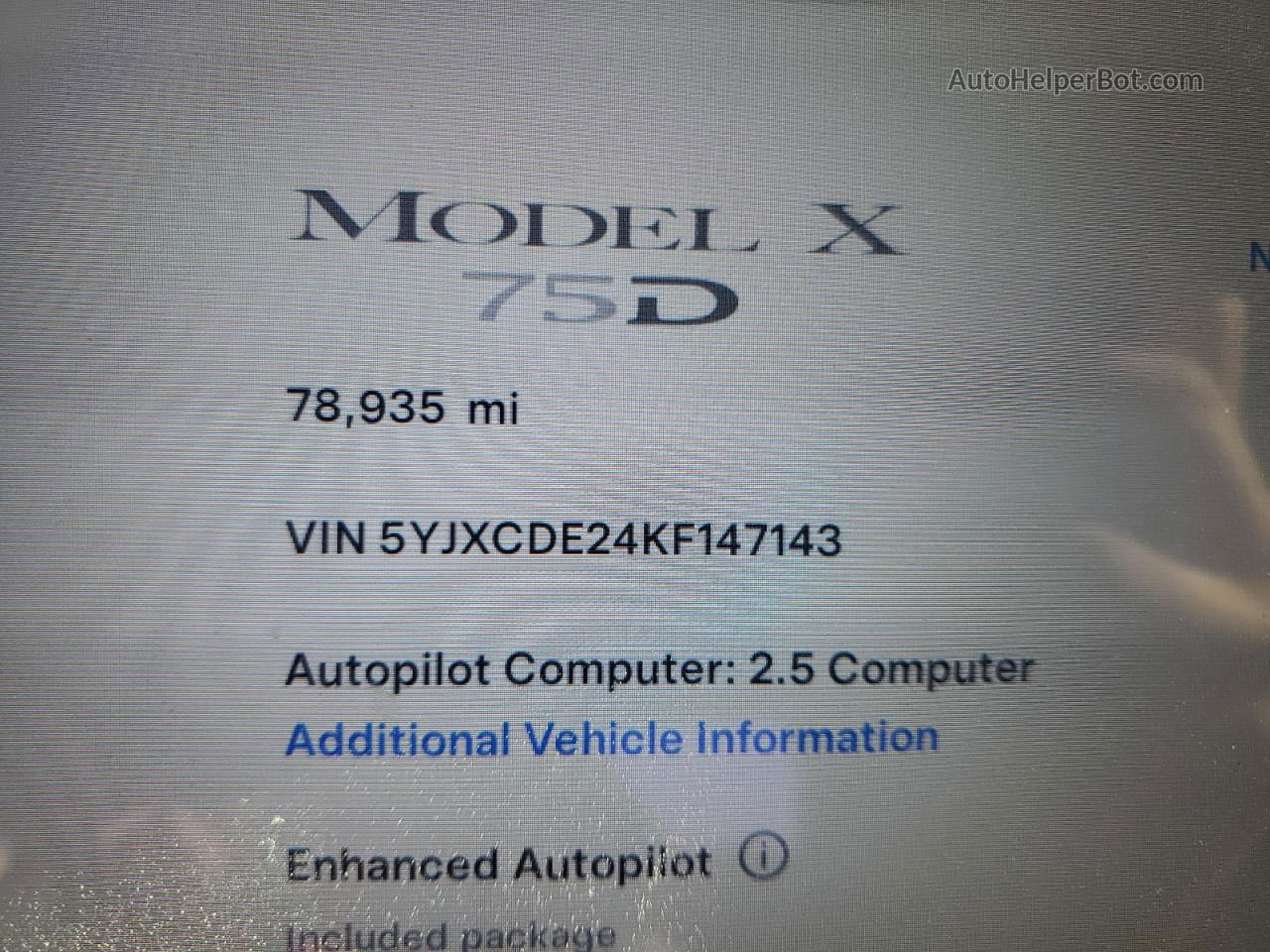 2019 Tesla Model X  Black vin: 5YJXCDE24KF147143