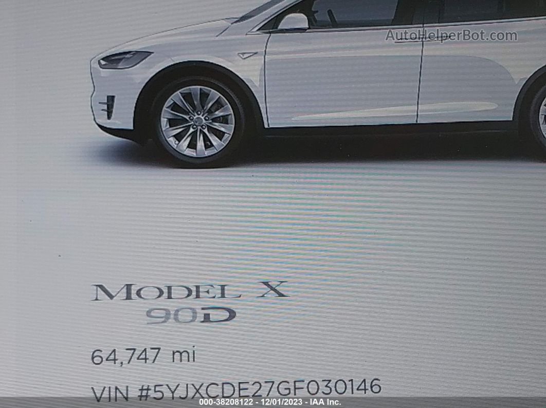 2016 Tesla Model X 60d/70d/75d/90d Белый vin: 5YJXCDE27GF030146