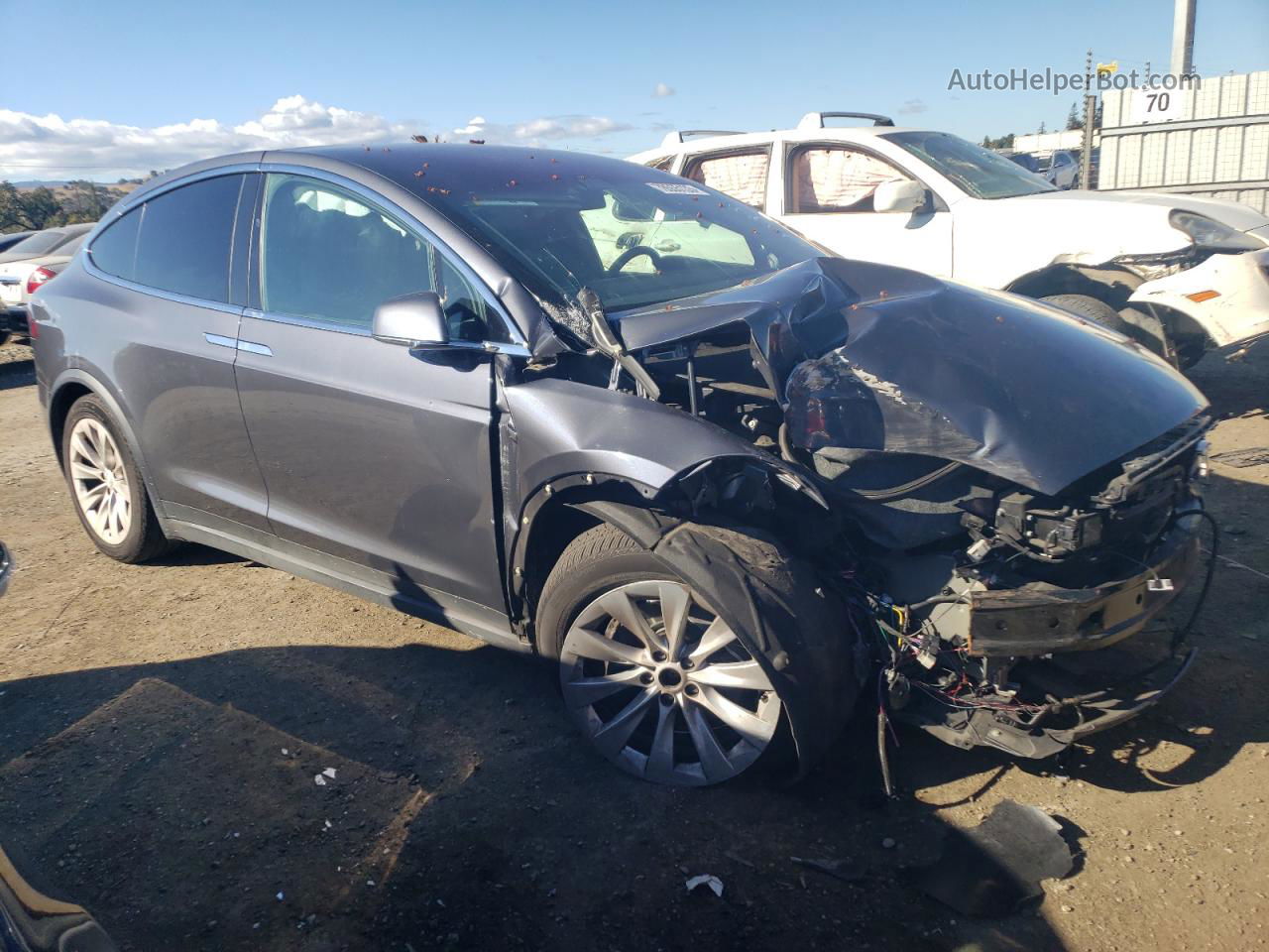 2019 Tesla Model X  Gray vin: 5YJXCDE27KF180251