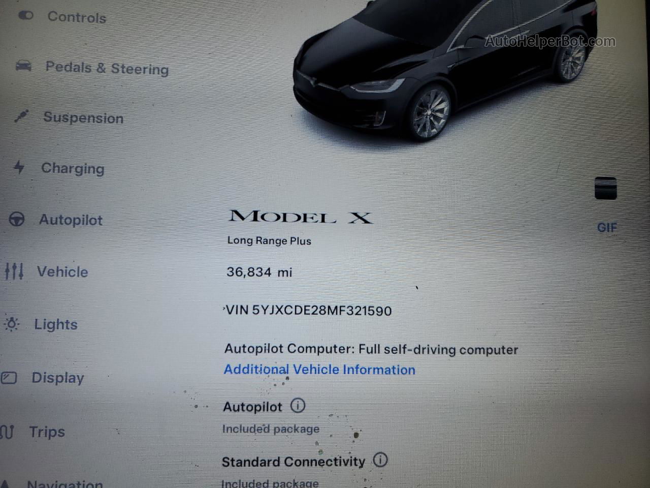 2021 Tesla Model X  Черный vin: 5YJXCDE28MF321590