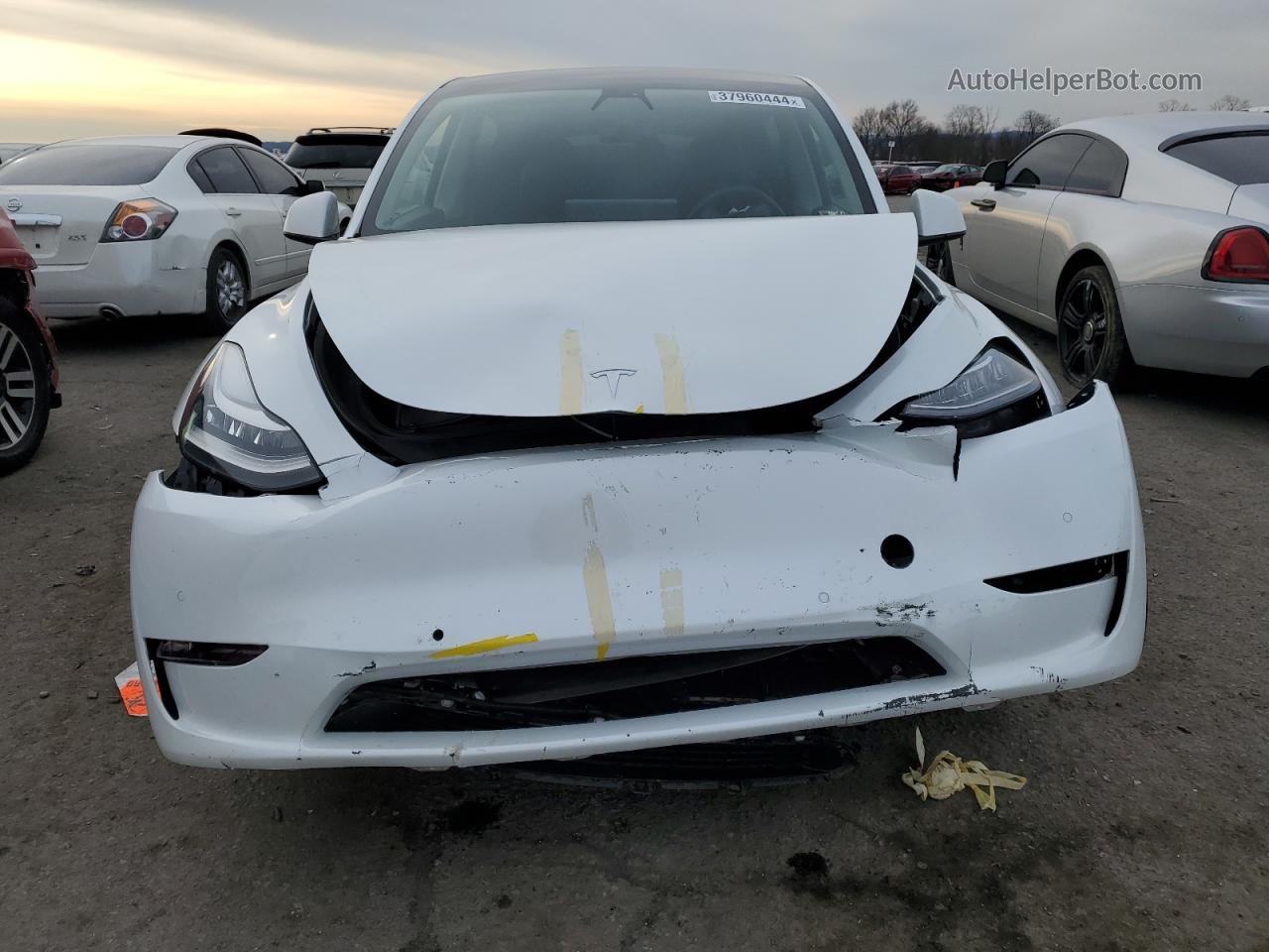 2021 Tesla Model Y  White vin: 5YJYGAEE2MF227822