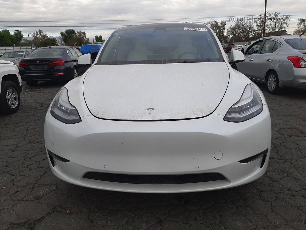 2021 Tesla Model Y  White vin: 5YJYGAEE6MF228259