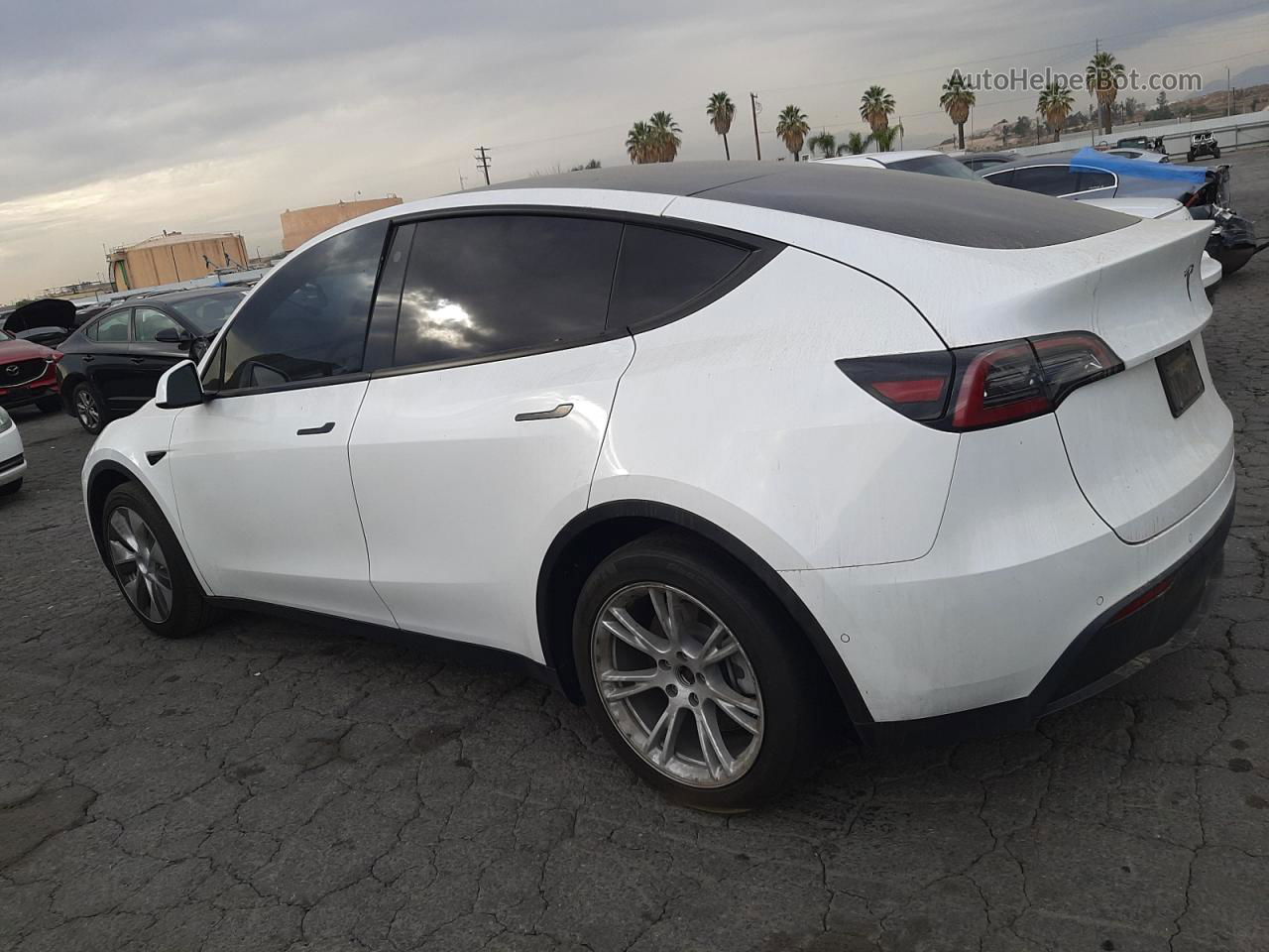 2021 Tesla Model Y  White vin: 5YJYGAEE6MF228259