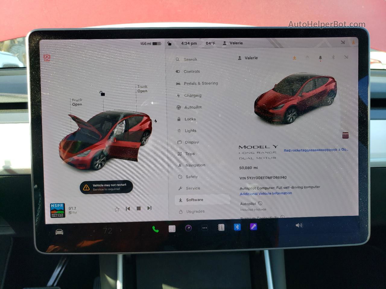 2021 Tesla Model Y  Red vin: 5YJYGDEE0MF066940