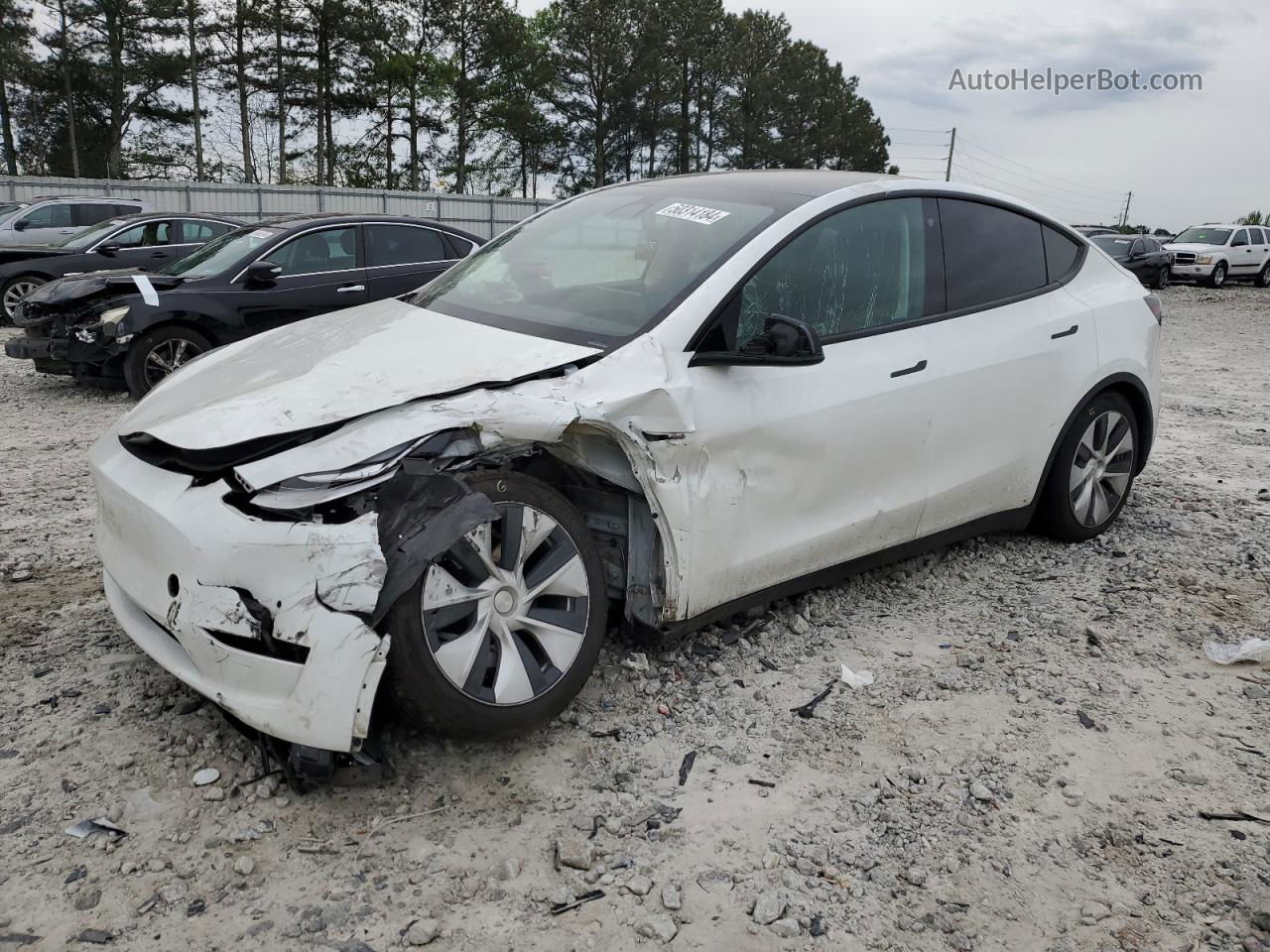 2021 Tesla Model Y  White vin: 5YJYGDEE0MF229733