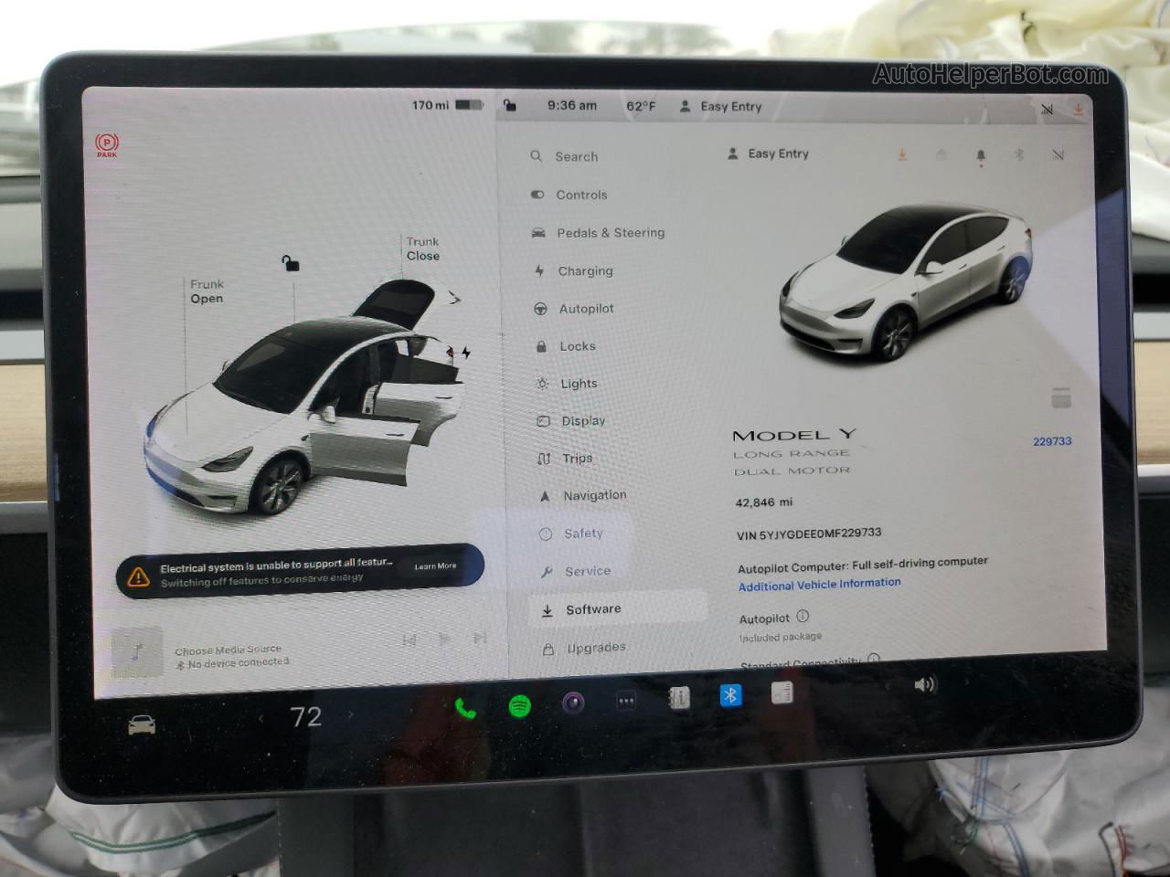 2021 Tesla Model Y  White vin: 5YJYGDEE0MF229733