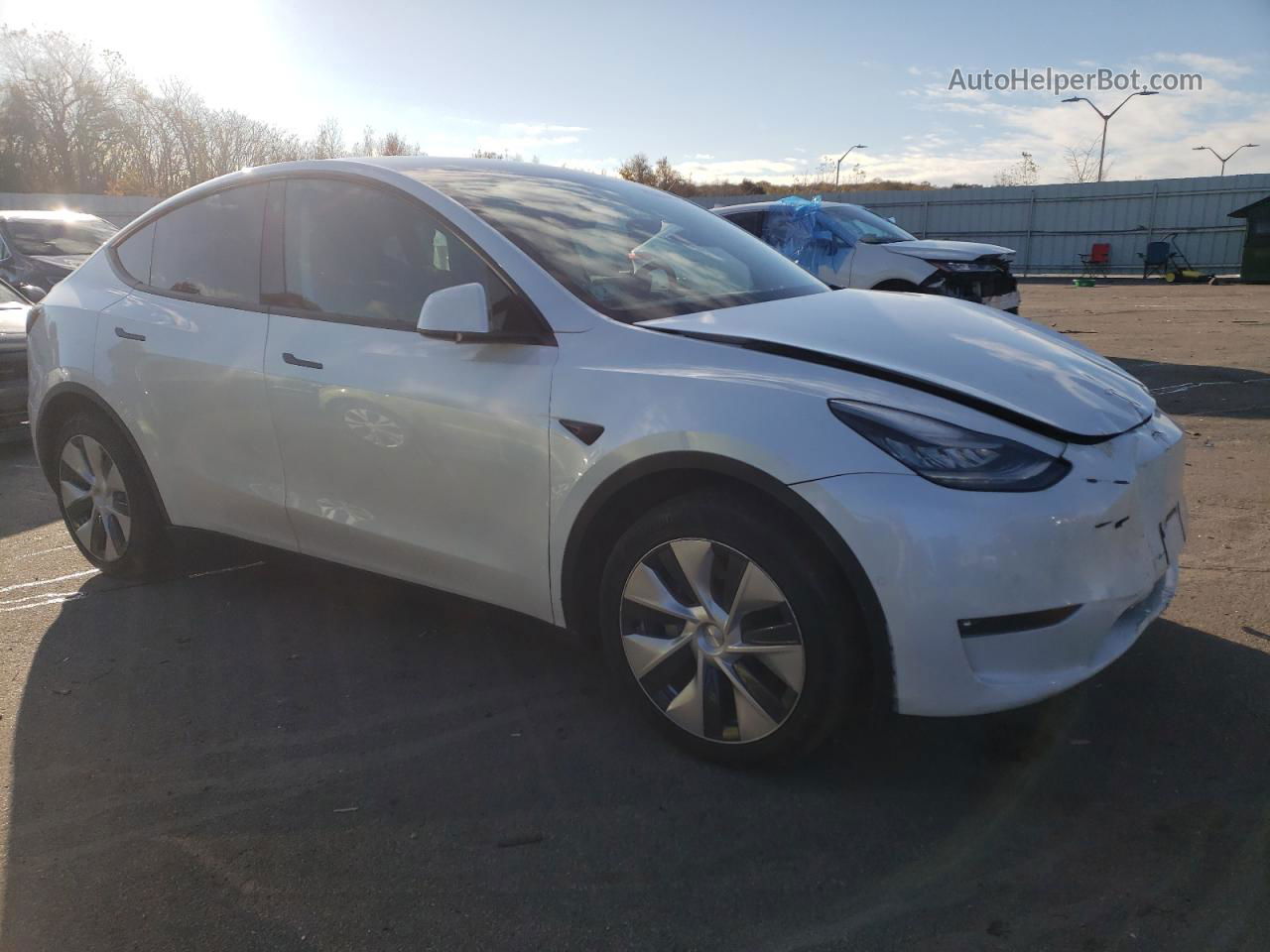 2021 Tesla Model Y  White vin: 5YJYGDEE1MF101159