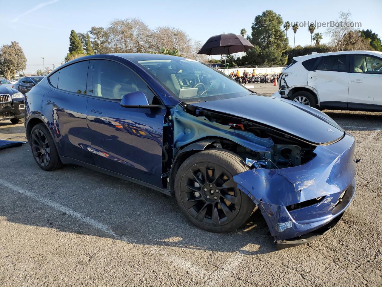 2021 Tesla Model Y  Blue vin: 5YJYGDEE1MF266175