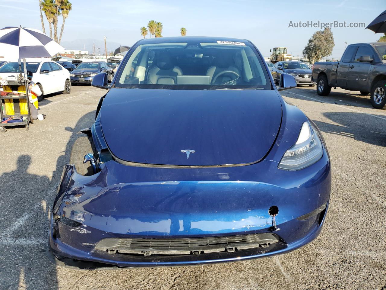 2021 Tesla Model Y  Blue vin: 5YJYGDEE1MF266175