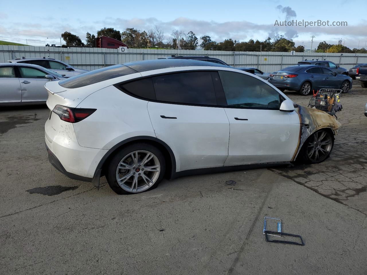 2020 Tesla Model Y  White vin: 5YJYGDEE2LF013753