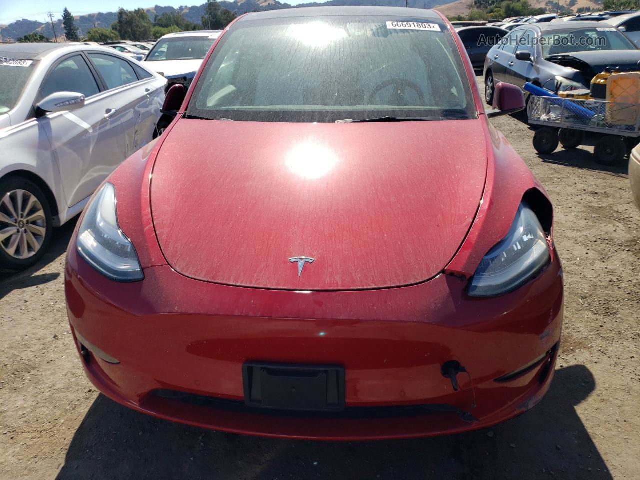 2021 Tesla Model Y  Red vin: 5YJYGDEE2MF201643