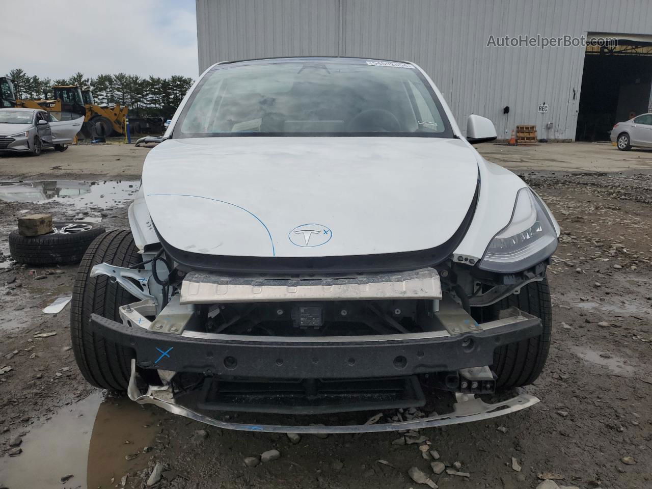 2021 Tesla Model Y  White vin: 5YJYGDEE3MF065684