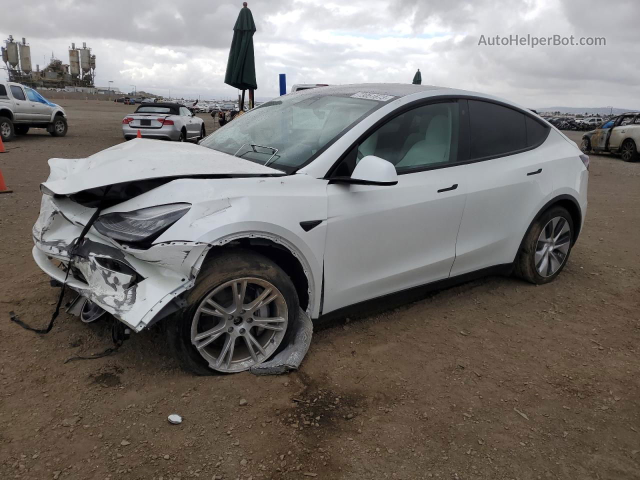 2021 Tesla Model Y  White vin: 5YJYGDEE3MF098703