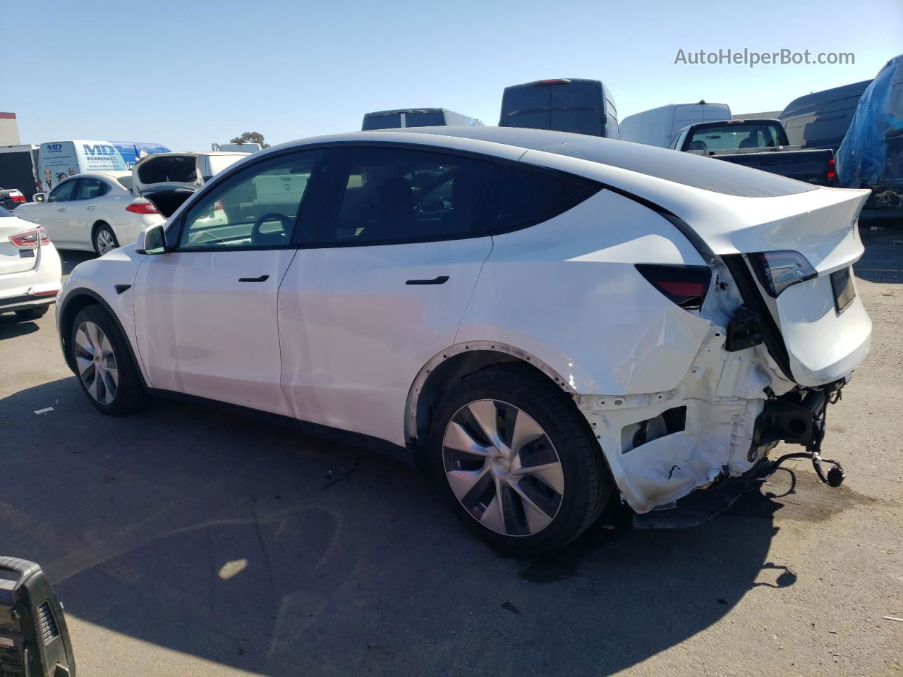 2021 Tesla Model Y  White vin: 5YJYGDEE3MF255954