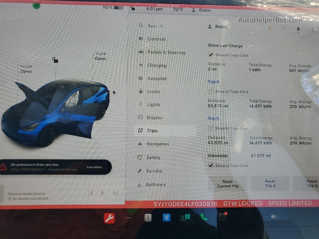 2020 Tesla Model Y  Синий vin: 5YJYGDEE4LF030876
