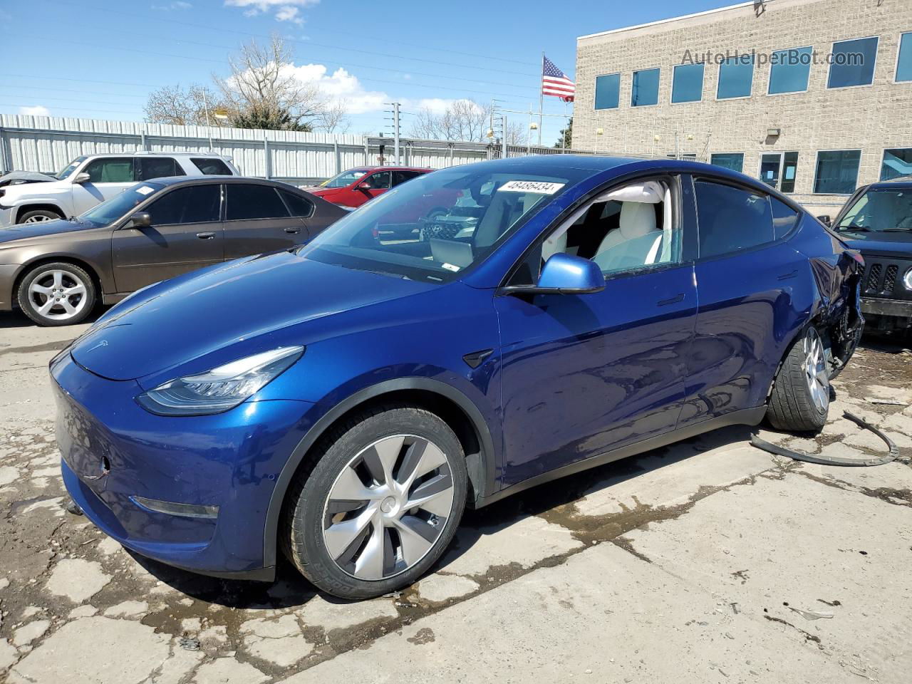 2020 Tesla Model Y  Синий vin: 5YJYGDEE4LF031087