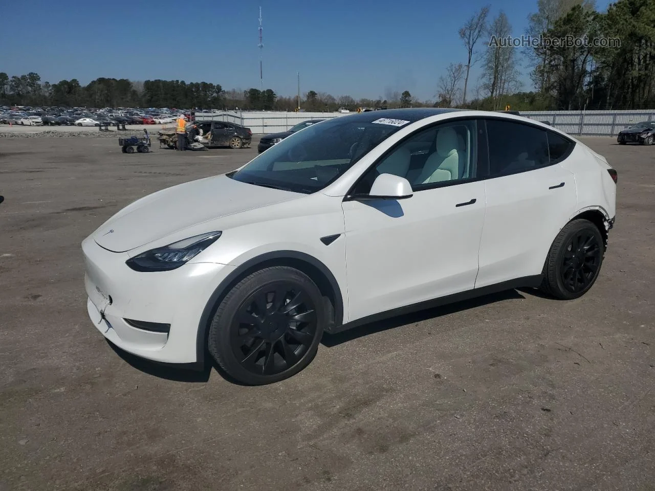2021 Tesla Model Y  White vin: 5YJYGDEE4MF068397