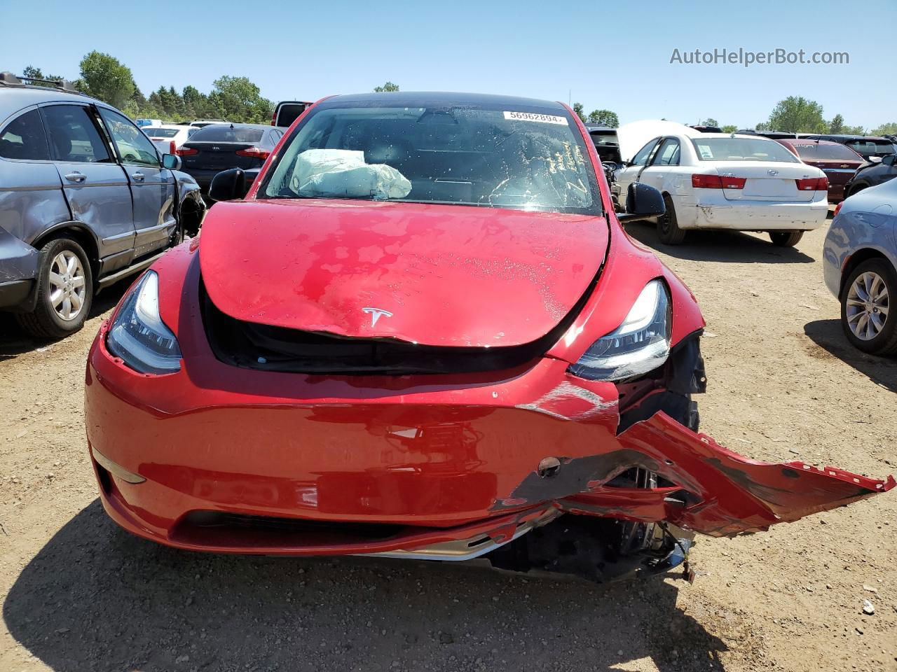 2021 Tesla Model Y  Red vin: 5YJYGDEE4MF114360