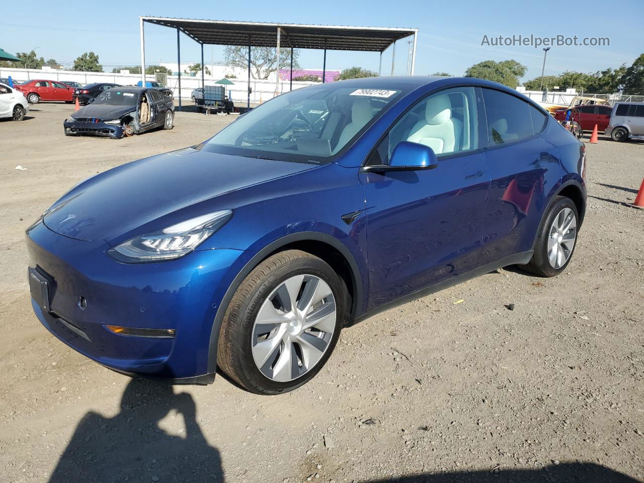 2021 Tesla Model Y  Blue vin: 5YJYGDEE4MF294956