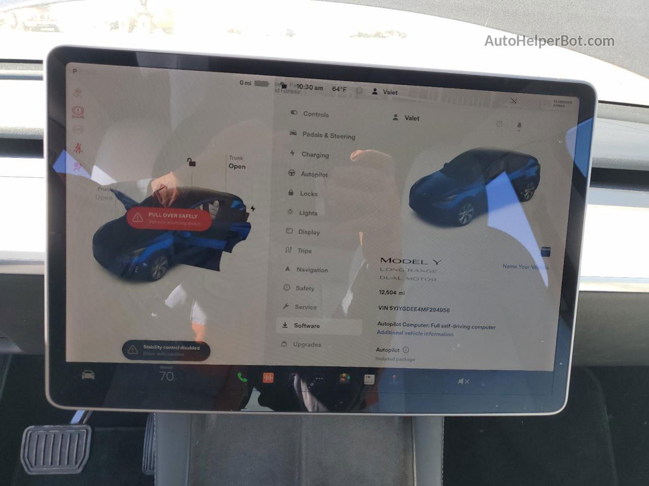 2021 Tesla Model Y  Blue vin: 5YJYGDEE4MF294956