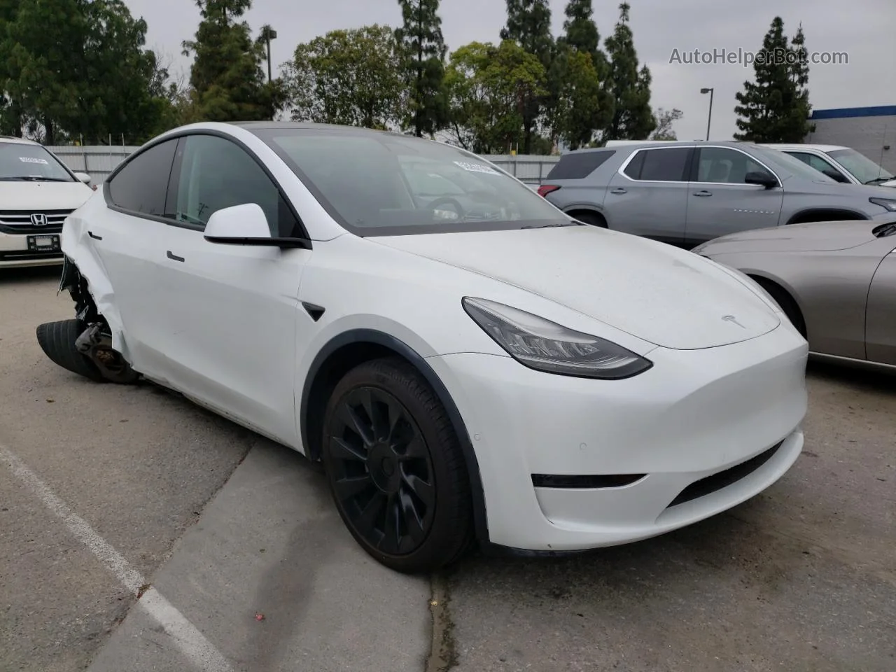 2020 Tesla Model Y  White vin: 5YJYGDEE6LF059716