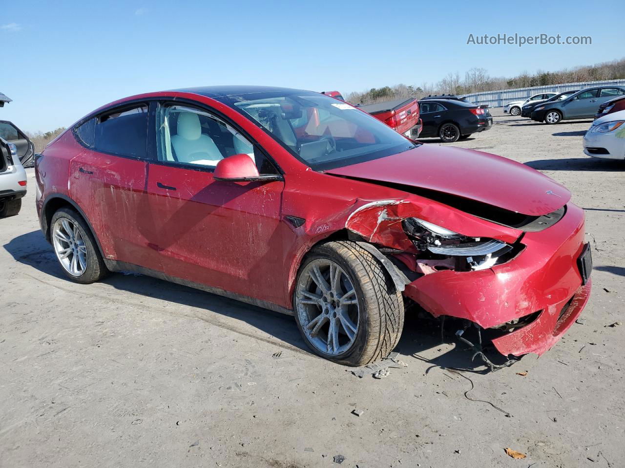 2021 Tesla Model Y  Red vin: 5YJYGDEE6MF151782