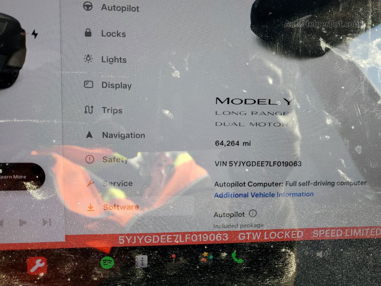 2020 Tesla Model Y  Черный vin: 5YJYGDEE7LF019063