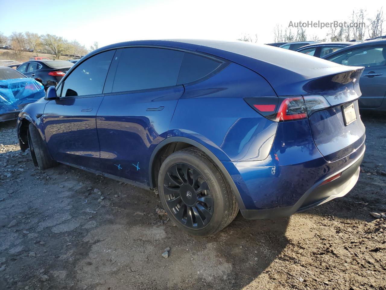 2020 Tesla Model Y  Blue vin: 5YJYGDEE7LF047848