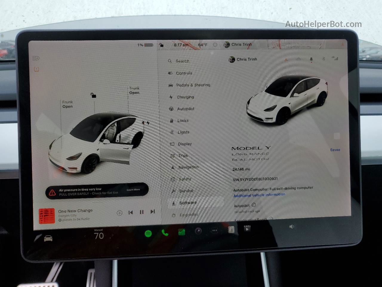 2020 Tesla Model Y  White vin: 5YJYGDEE8LF030931