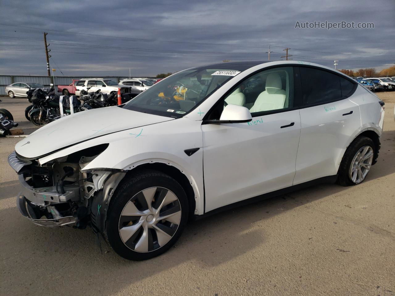 2021 Tesla Model Y  White vin: 5YJYGDEE8MF250863