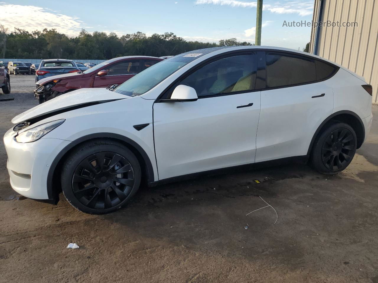 2020 Tesla Model Y  White vin: 5YJYGDEE9LF025768