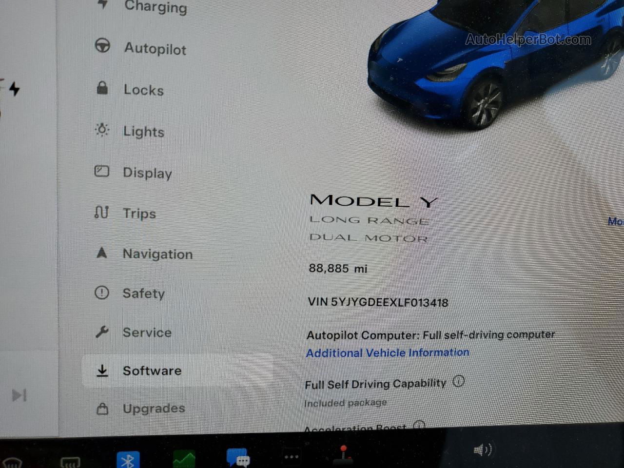 2020 Tesla Model Y  Синий vin: 5YJYGDEEXLF013418