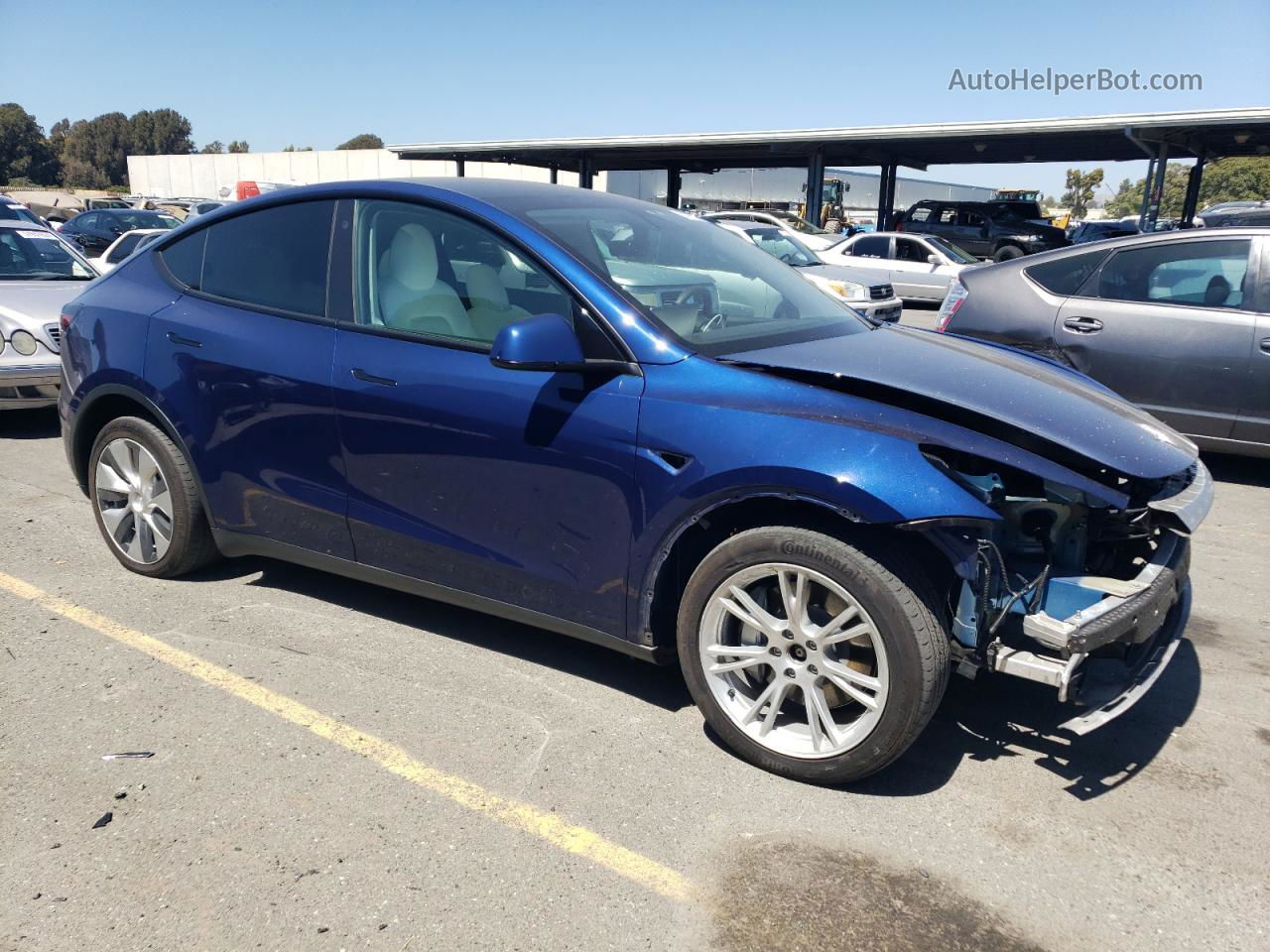 2021 Tesla Model Y Blue vin: 5YJYGDEEXMF091702