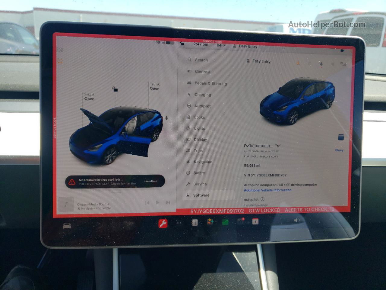 2021 Tesla Model Y Blue vin: 5YJYGDEEXMF091702