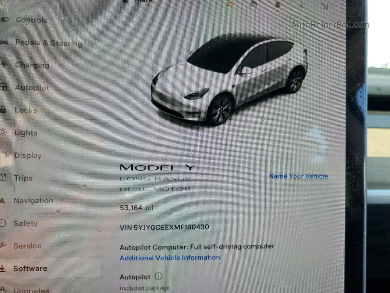 2021 Tesla Model Y  White vin: 5YJYGDEEXMF180430