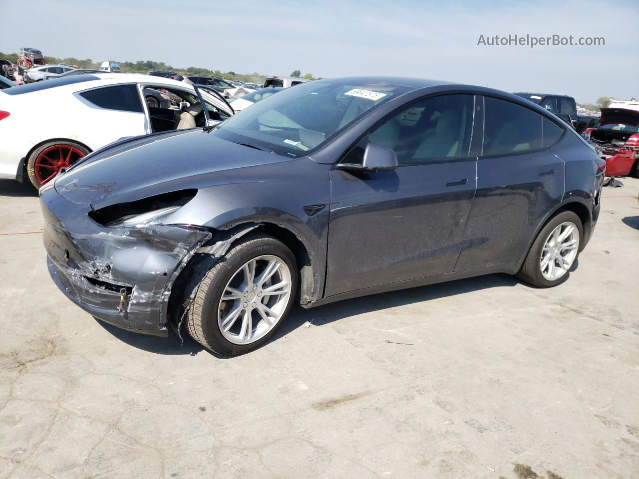 2021 Tesla Model Y  Gray vin: 5YJYGDEEXMF182498