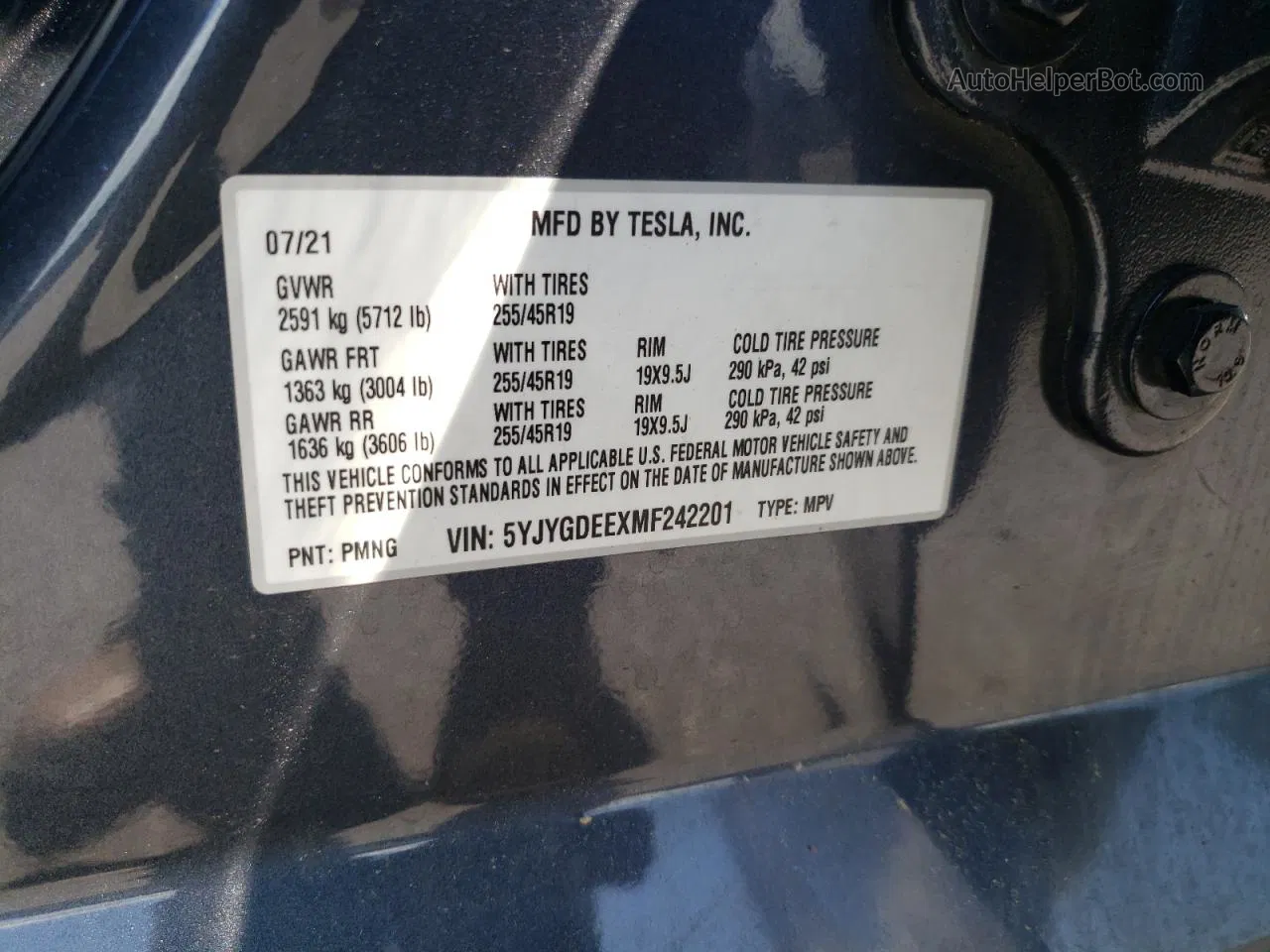 2021 Tesla Model Y  Charcoal vin: 5YJYGDEEXMF242201