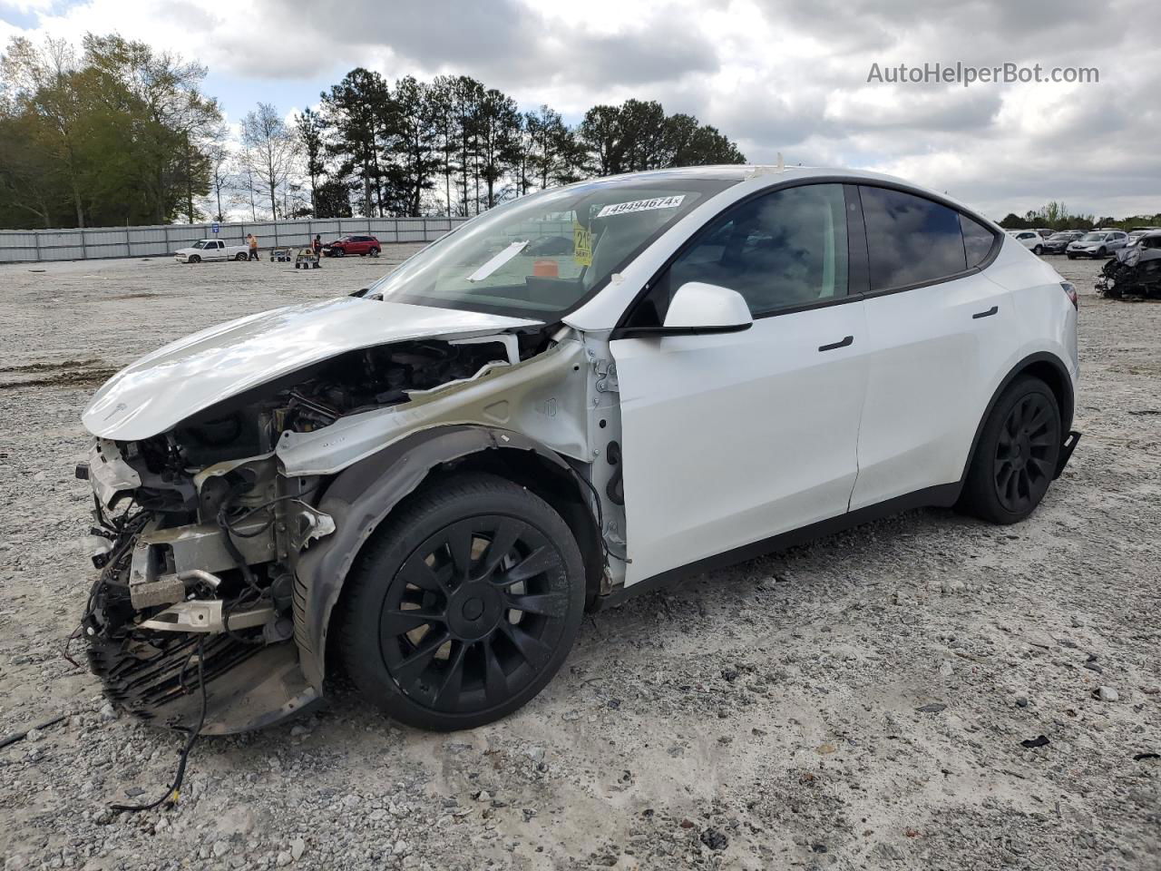 2020 Tesla Model Y  White vin: 5YJYGDEF0LF004204