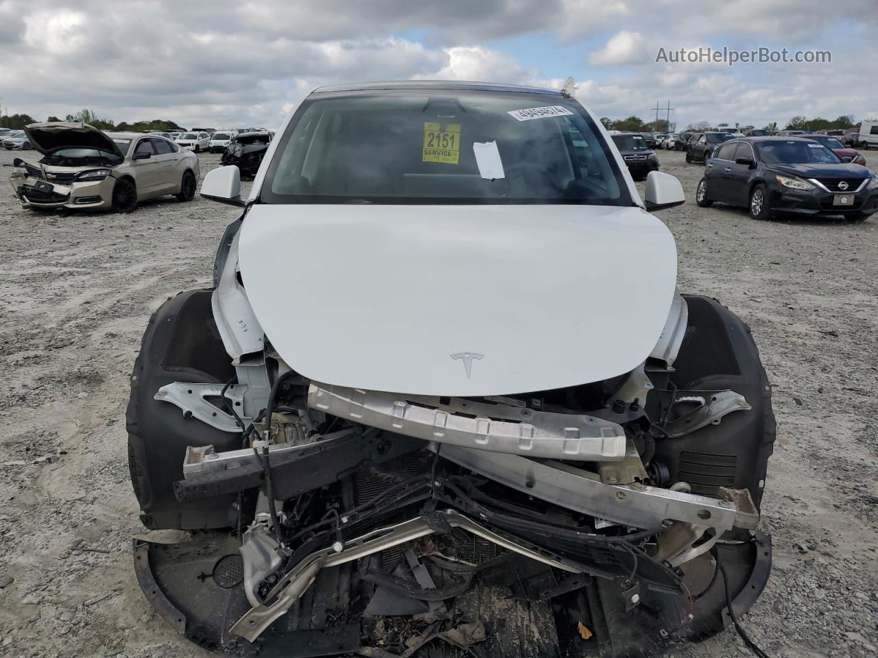 2020 Tesla Model Y  White vin: 5YJYGDEF0LF004204