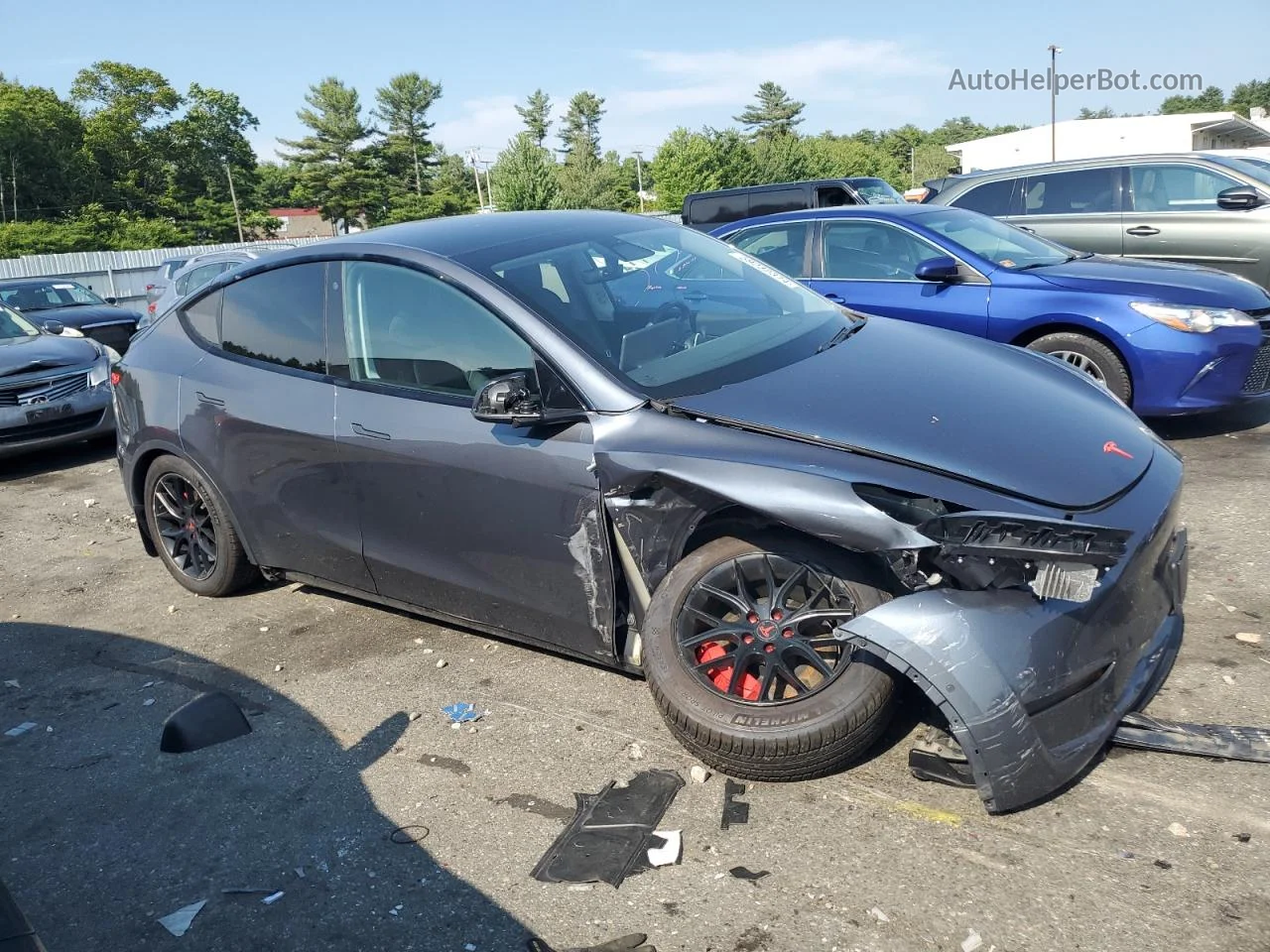 2020 Tesla Model Y  Gray vin: 5YJYGDEF3LF019716