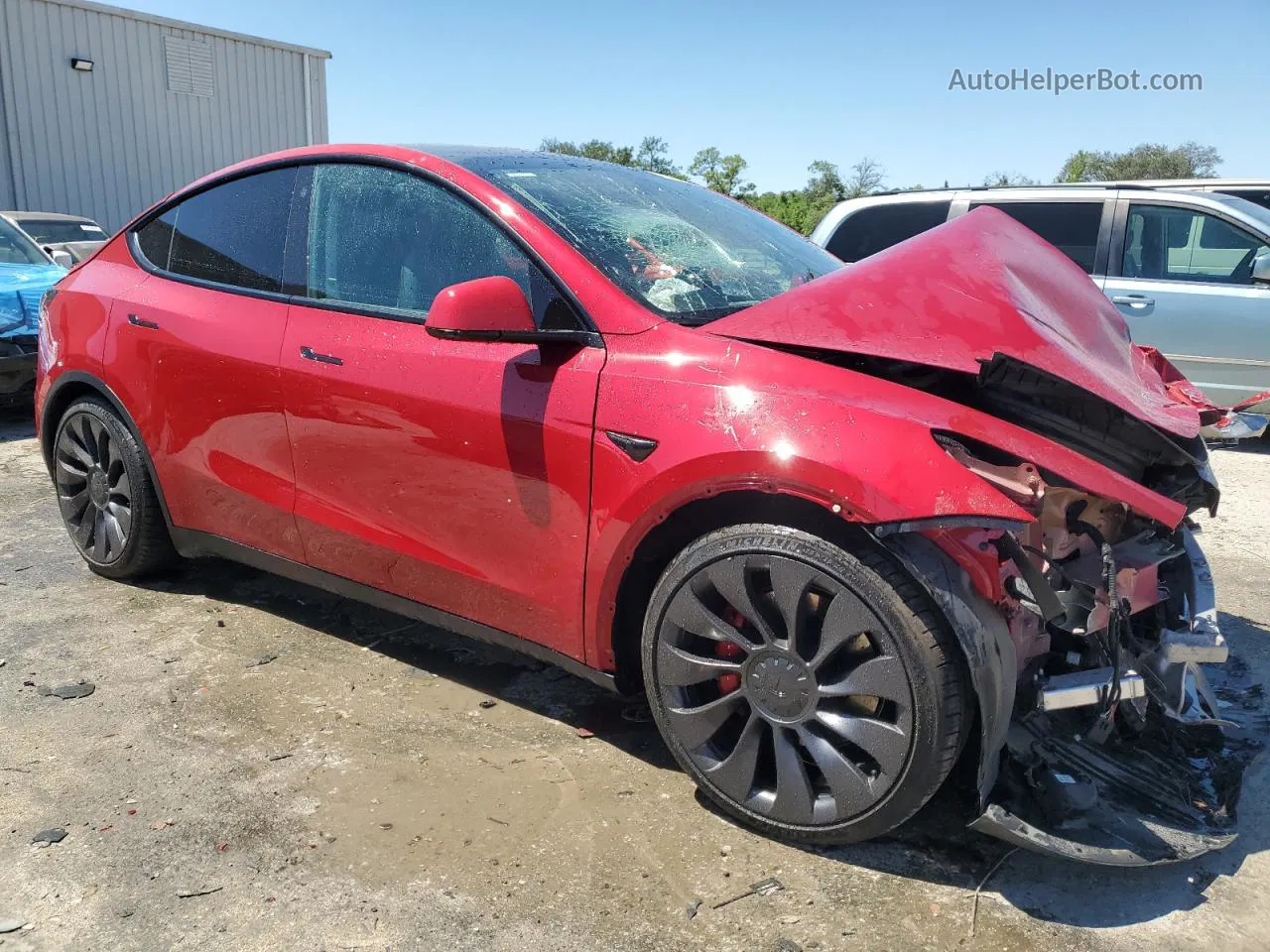 2021 Tesla Model Y  Red vin: 5YJYGDEF9MF089285