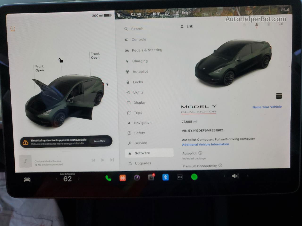 2021 Tesla Model Y  Black vin: 5YJYGDEF9MF251982